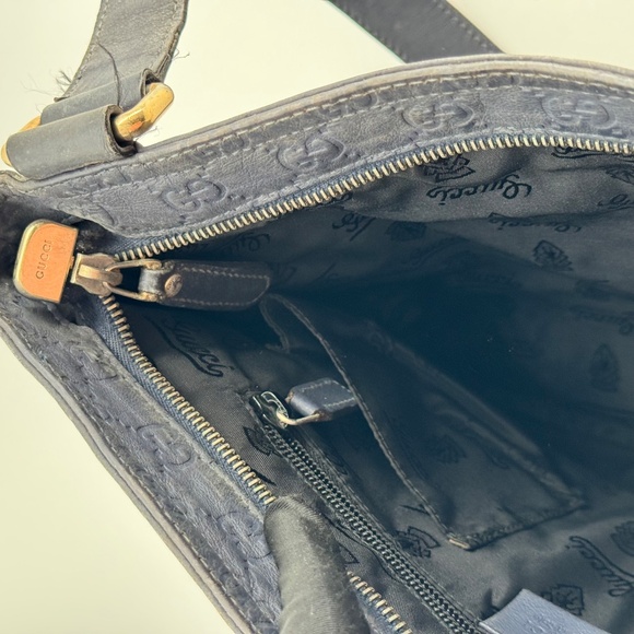 Gucci Black Leather Monogram Crossbody Bag - Picture 12 of 12